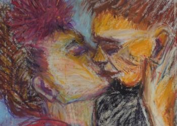Graça Craidy - Beijo (Frida e Diego), 60x40, pastel oleoso sobre tela