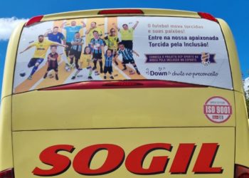 Doze Ônibus da empresa estão circulando com a campanha contra o preconceito sobre a Síndrome de Down | Foto: Comunicação SOGIL)