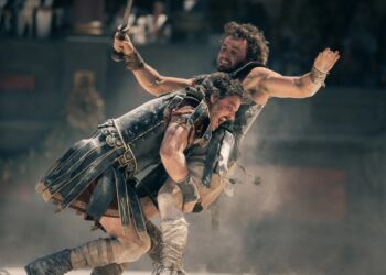 Pedro Pascal e Paul Mescal em 'Gladiador II'. ©️ Aidan Monaghan-Paramount Pictures