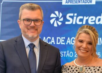 CICS: André Guindani e a presidente da entidade, Shirley Panizzi