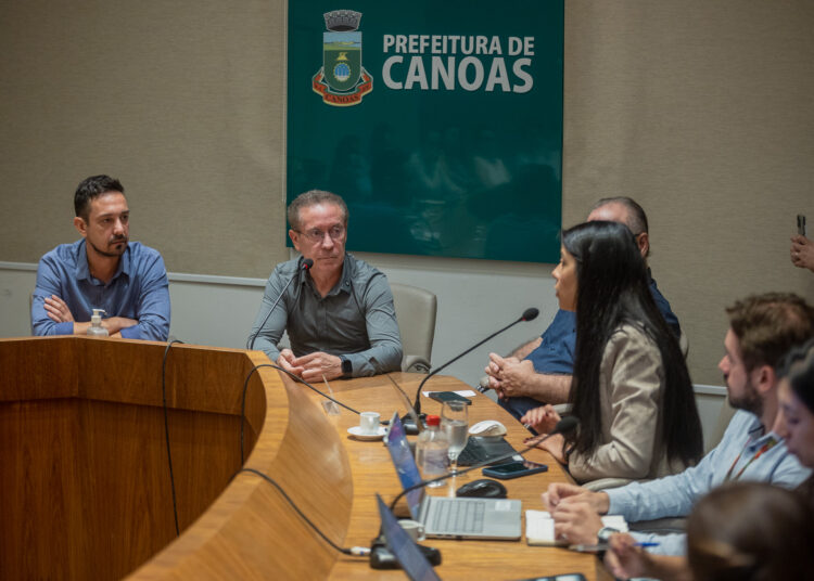 Projetos e demandas do Município estiveram na pauta da reunião de reunião com Secretaria da Reconstrução Gaúcha — Foto: Bruna Ourique/PMC
